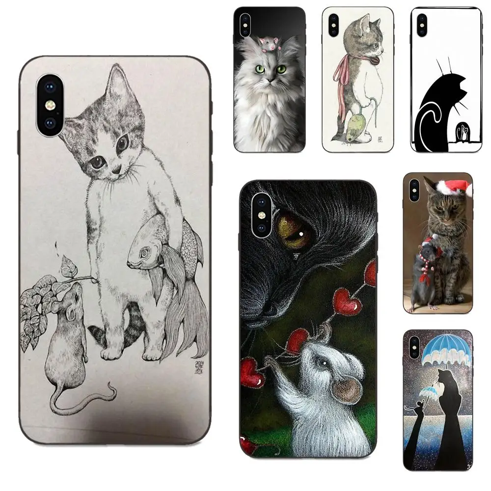

Cute Mouse Cat For Galaxy A3 A5 A6 A6s A7 A8 A9 A10 A20E A30 A40 A50 A60 A70 A80 A90 Plus 2018 Luxury Phone Case