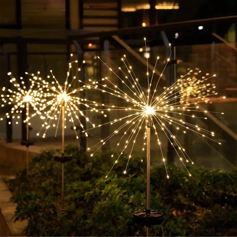 Solar Fireworks Light Outdoor Waterproof Street Lights Ground