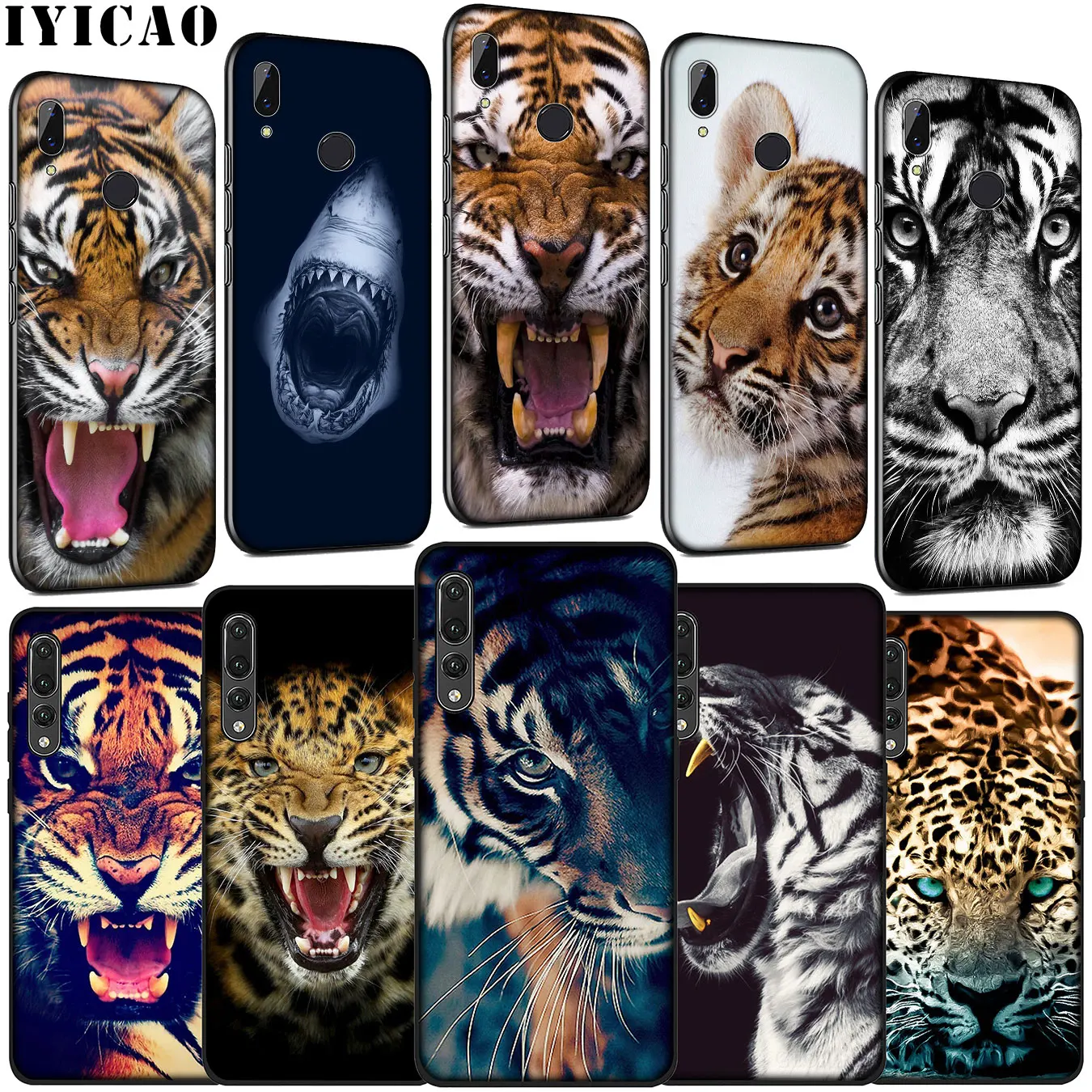 

IYICAO tiger leopard Shark Stay hungry Soft Silicone Case for Huawei P30 P20 Pro P10 P9 Lite Mini 2017 2016 P Smart Z Plus 2019