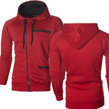 

Spring Autumn Harajuku Solid color Sweatshirt Hoodies Men Streetwear Fleece Zipper Jacket Men Hip Hop Harajuku Tracksuit