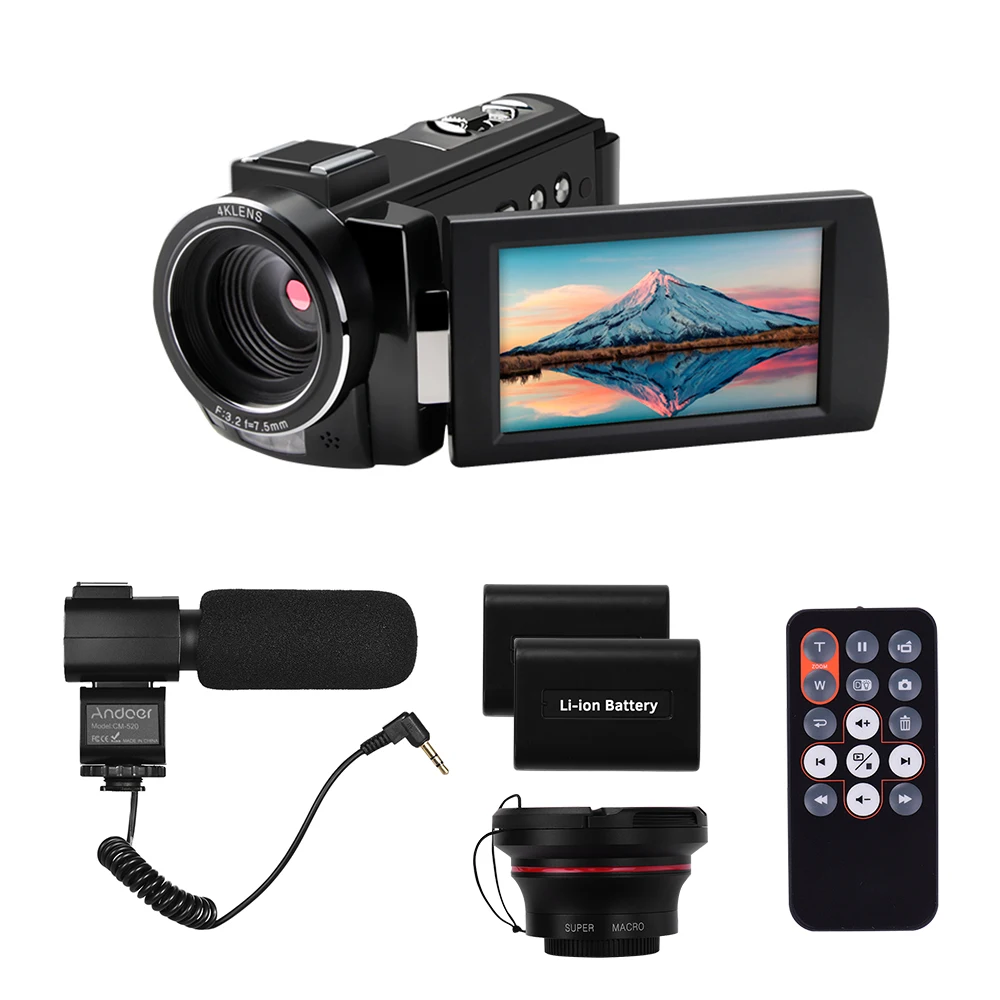 

Andoer 4K WiFi Digital Video Camera Camcorder DV Recorder 30MP 16X Digital Zoom IR Night Vision 3 Inch IPS LCD Touchscreen