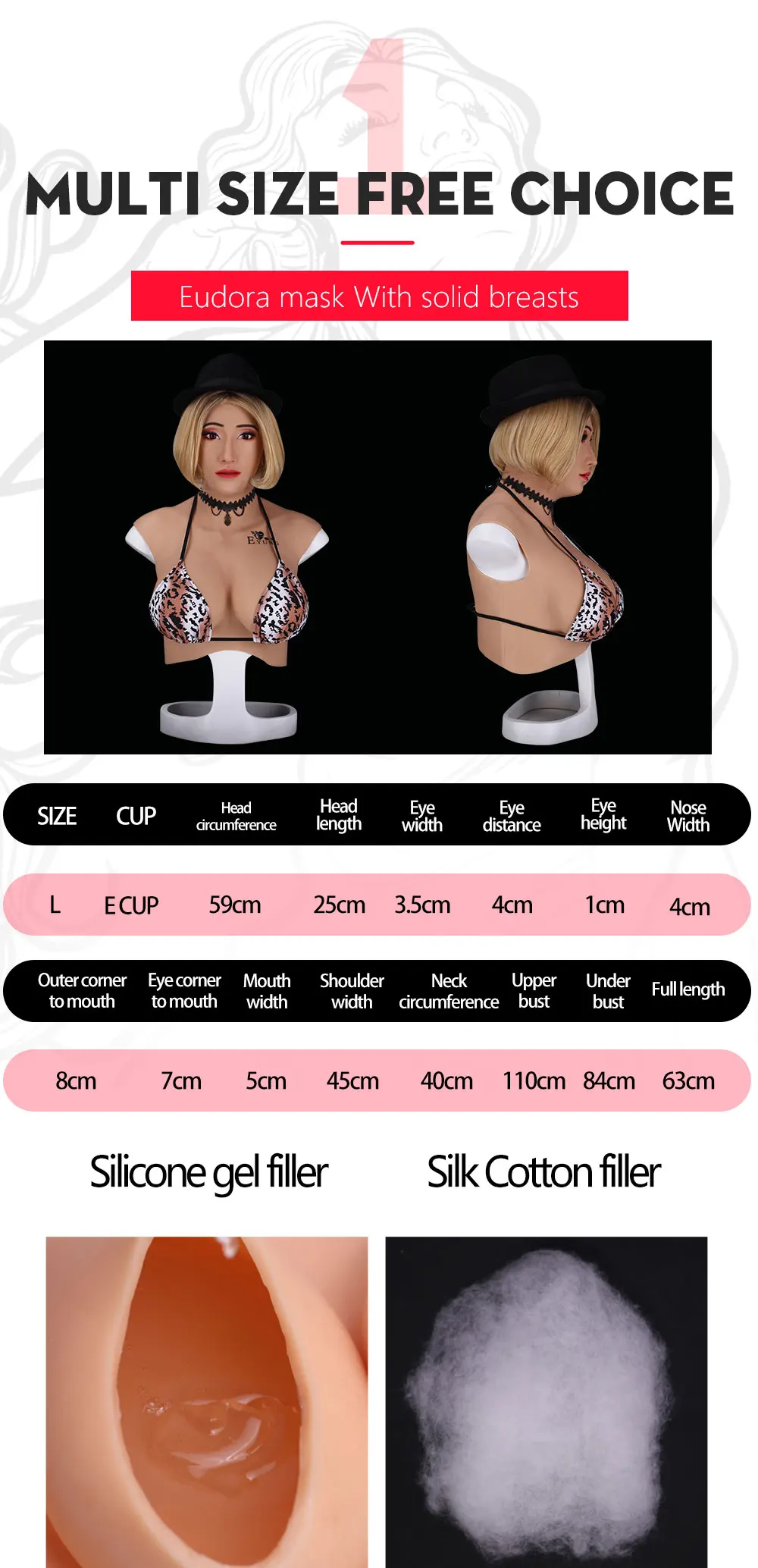 7th Generation Crossdresser Transgender Soft Silicone Full Head Face With Fake Boobs for Halloween Party Masque Cosplay Male to Female (1)