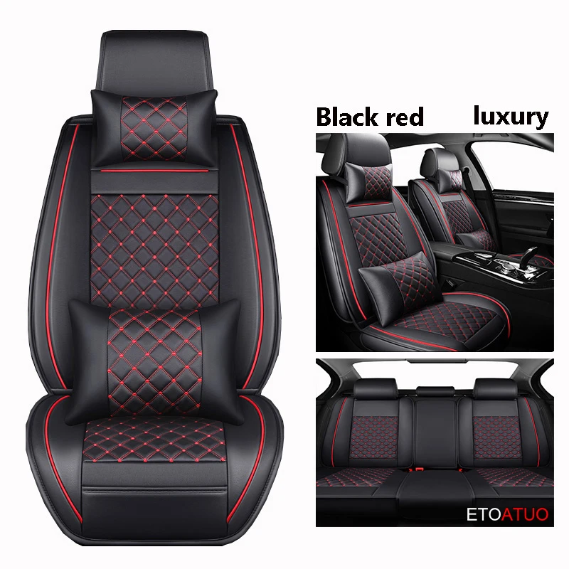 

ETOATUO Universal leather Car Seat covers for Toyota all models rav4 wish land cruiser vitz mark auris prius camry corolla car