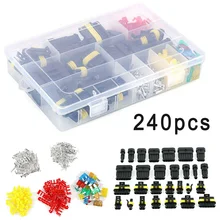240 stücke Auto 1-6 Pin Draht Stecker Sicherungen Wasserdichte Elektrische Terminal W/Box(China)