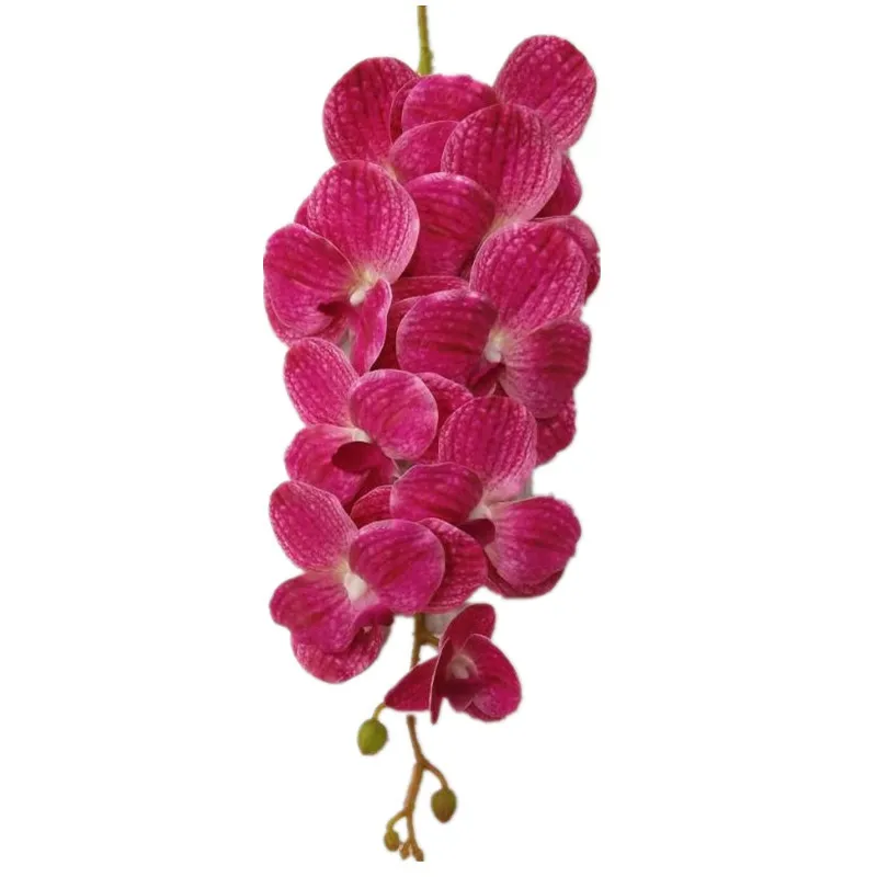 One Vanda-flores artificiales de orquídeas, 9 cabezas, tacto Real,  Phalaenopsis para centros de mesa de boda, decoración Floral para el hogar  - AliExpress