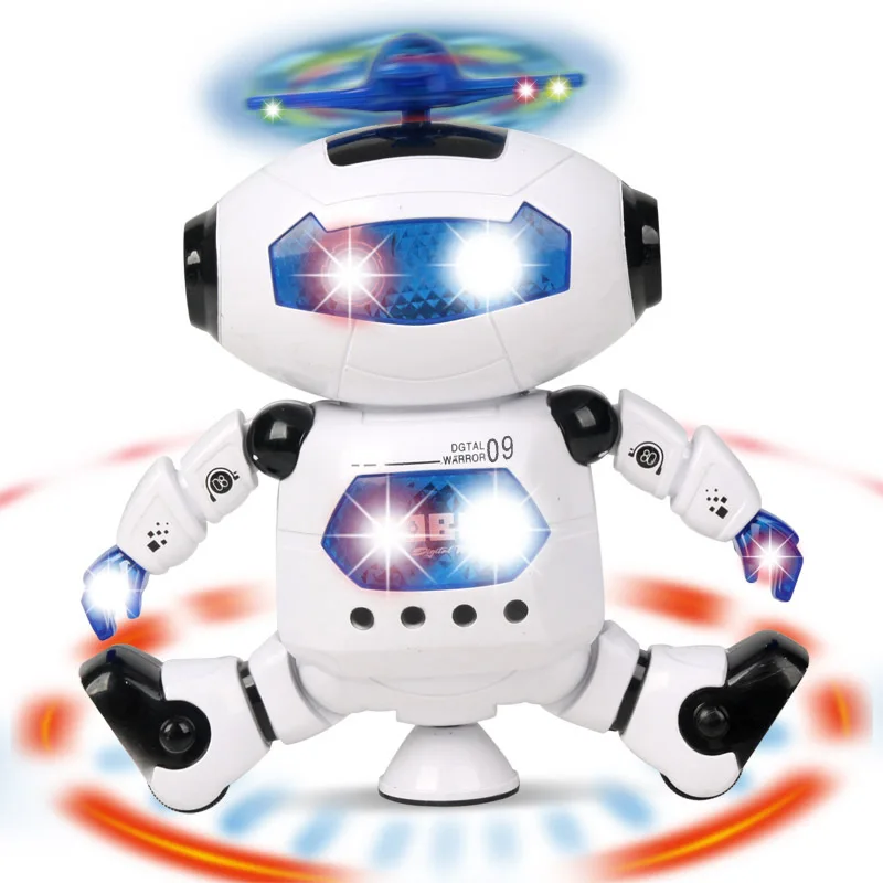 

New Products Space Dancing Electric Robot 360-Degree Rotating Light And Sound Infrared Stall Hot Selling Toy