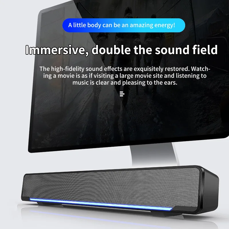 Беспроводной Bluetooth динамик s звуковая панель домашний объемный Саундбар два 3,5 AUX интерфейс динамик с дыхательный светильник ТВ домашний кинотеатр