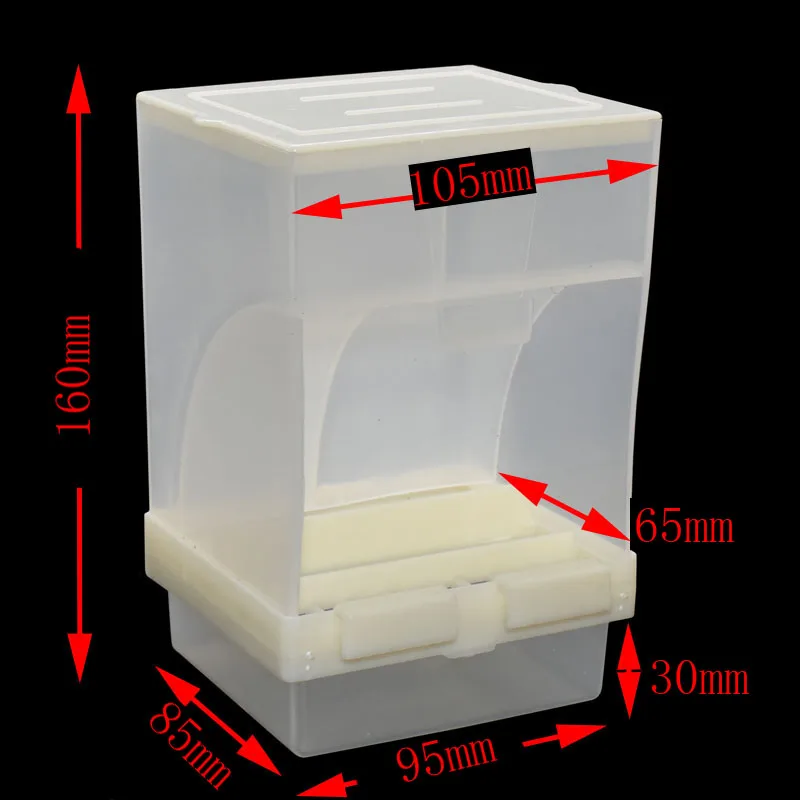 1 шт. ПЭТ птица предупреждение всплеск контейнер для еды попугай подвесная автоматическая кормушка для птиц Starling поставки для животных - Цвет: small