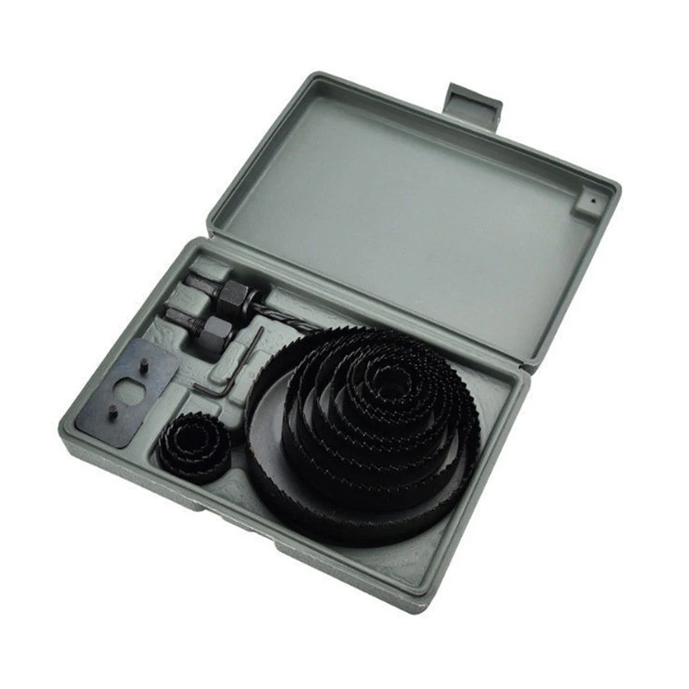 

16 pieces of 3/4''-5'' hole saw set for woodworking mandrel drilling tool saw core bit metal axe saw cutting machine best price