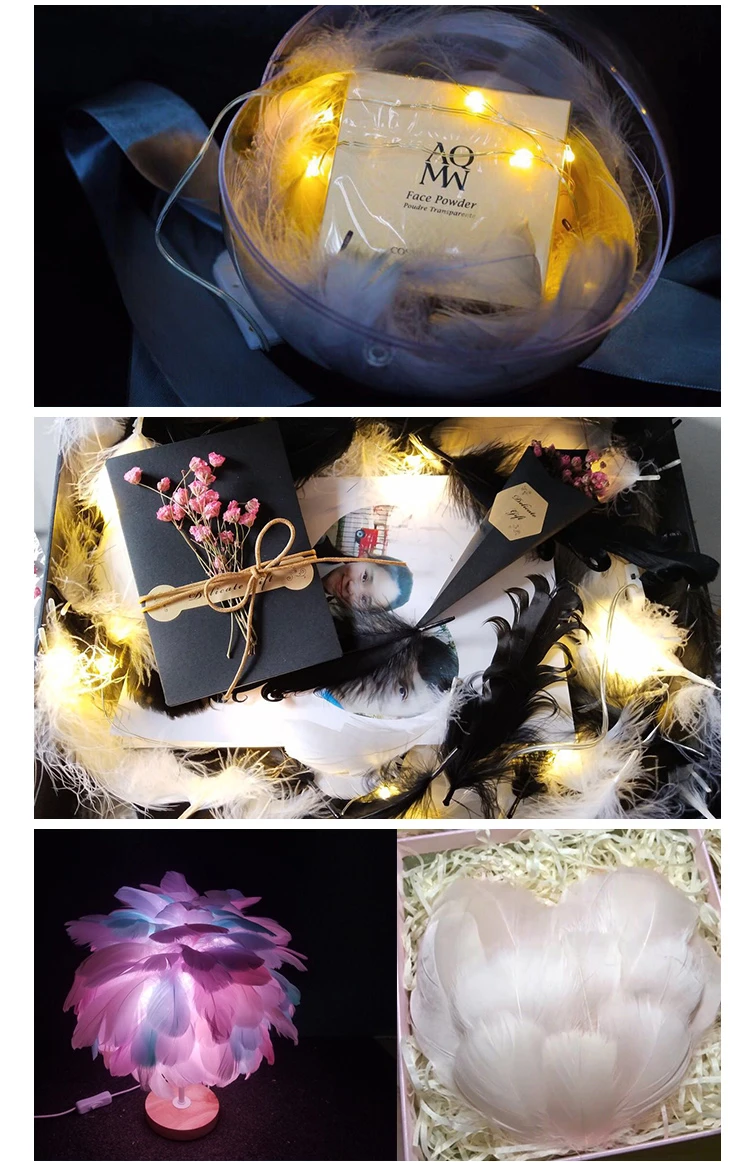 Goose Feathers Craft Feathers Natural Feathers Soft Fluffy Plume 100pcs 4-8cm 8-12cm Floating Goose Feather DIY Small Feathers Festival Party DIY Craft Wedding Decoration