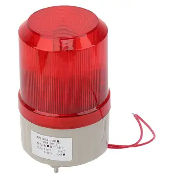 

220VAC Rotating Flashing Signal Light Red LED Warning Light 75mm Diameter for Workshop Construction Site Roadblock