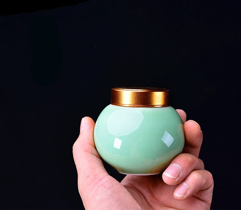 Celadon металлическая крышка портативный Ganoderma lucidum чай кофе в зернах печенье конфеты влагостойкие запечатанные банки таблетки емкость для порошка бак