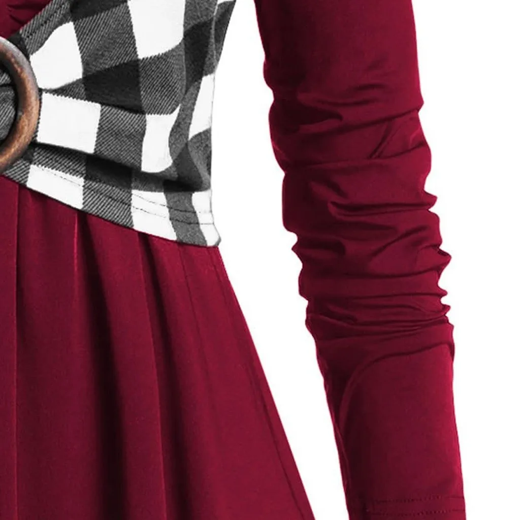 Осенняя женская блузка, топы в готическом стиле, Повседневная Туника, черное железное кольцо, винтажные милые рубашки в клетку для девочек, плюс размер, костюм для вечеринок# G7