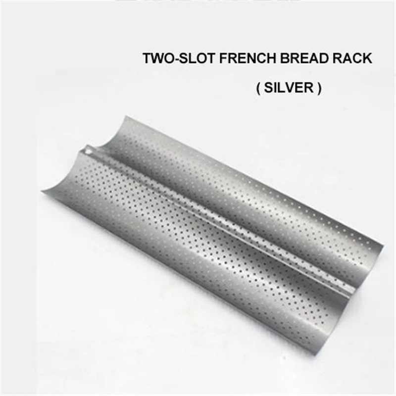 Антипригарное покрытие хлеб кастрюли противень 2/3/4 Батон багетная форма хлеба волна Бейкер лоток для багета формы для выпечки противень для выпечки - Цвет: silver-2