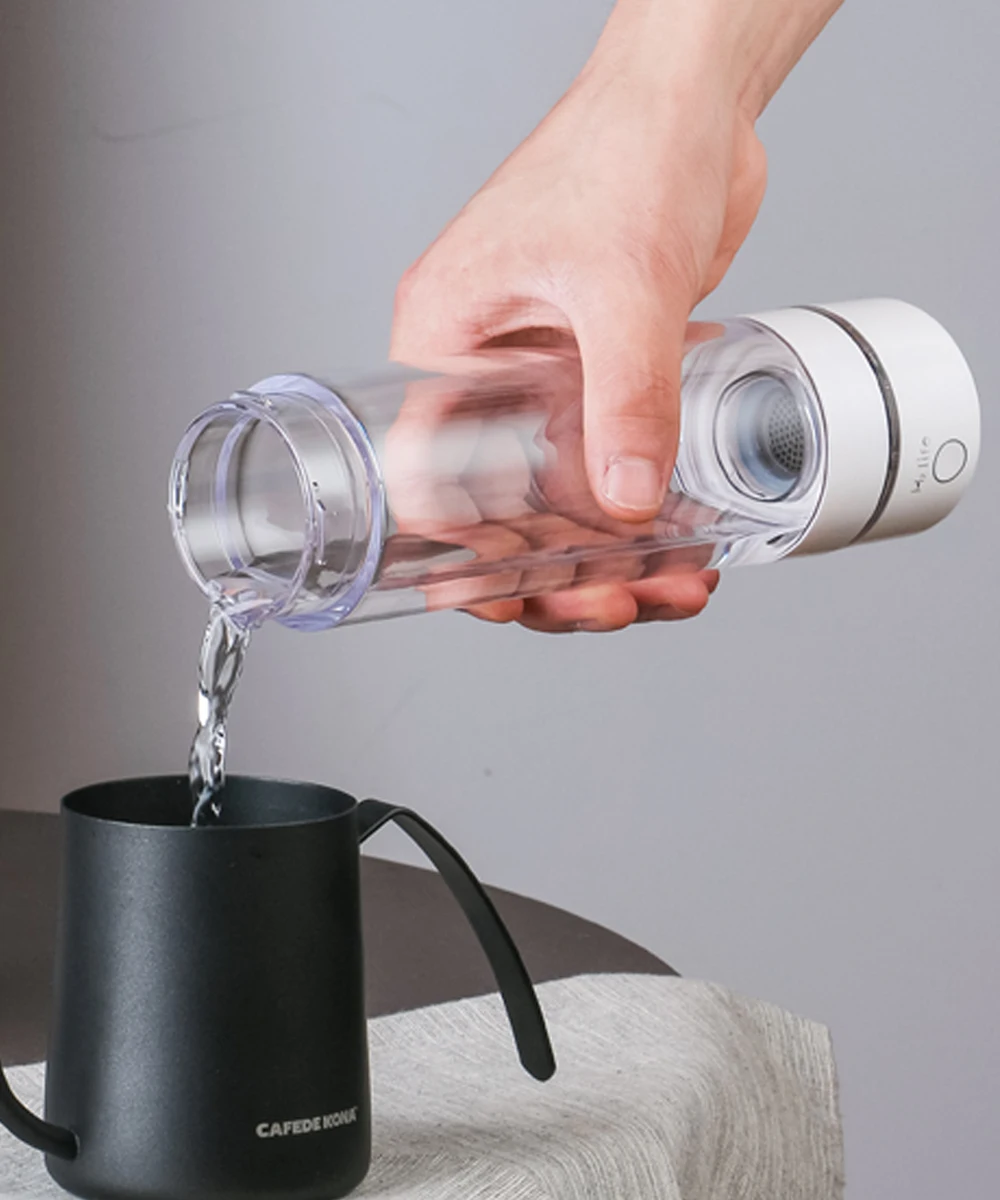 H2Life Portable Hydrogen Rich Water Generator Bottle DuPont SPE+PEM Dual Chamber H2 Maker lonizer Electrolysis Cup 3700ppb Max