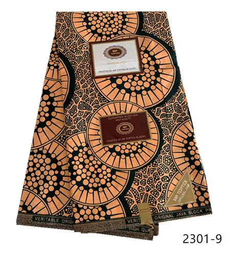 Новейший стиль полиэстер воск принты ткань Анкара Высокое качество 6 ярдов африканская ткань для вечерние платья 2301 - Цвет: 2301-9