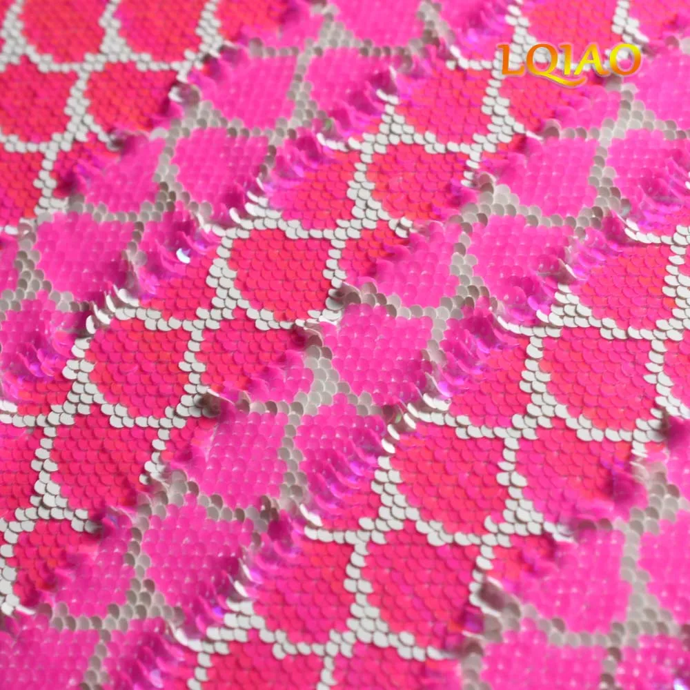 Pink Mermaid Sequin Fabric 002