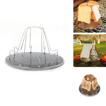 

4 Slice Bread Toast Rack Grill Creative Practical Bread Toast Tray For Caravan Hiking Camping Breakfast BBQ Toaster Rack