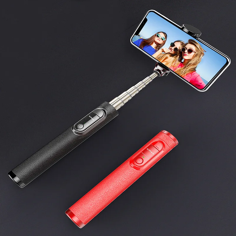 

M11 hua ying Braced Bluetooth Selfie Stick Faux Leather Pattern Metal Split Telescopic Folding Mini Tripod