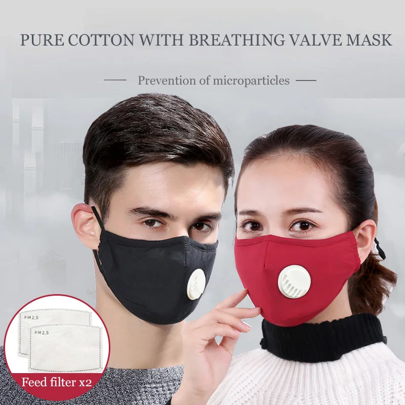 

Anti Pollution Pm2.5 Mask Dust Respirator Washable Reusable Masks Cotton Unisex Mouth Muffle Allergy/asthma/travel/ Cycling