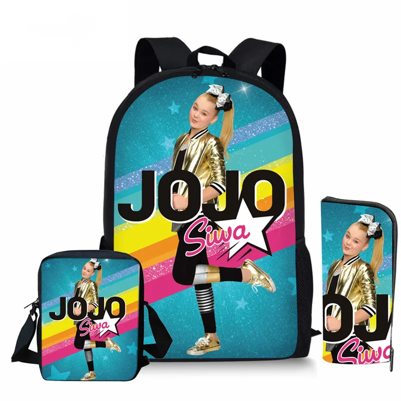 ThiKin 3 шт./компл. школьная сумка комплект суперзвезда JOJO Siwa Девушка Рюкзак Школьные сумки для подростков мальчиков студентов школьная сумка Back - Цвет: as pictures