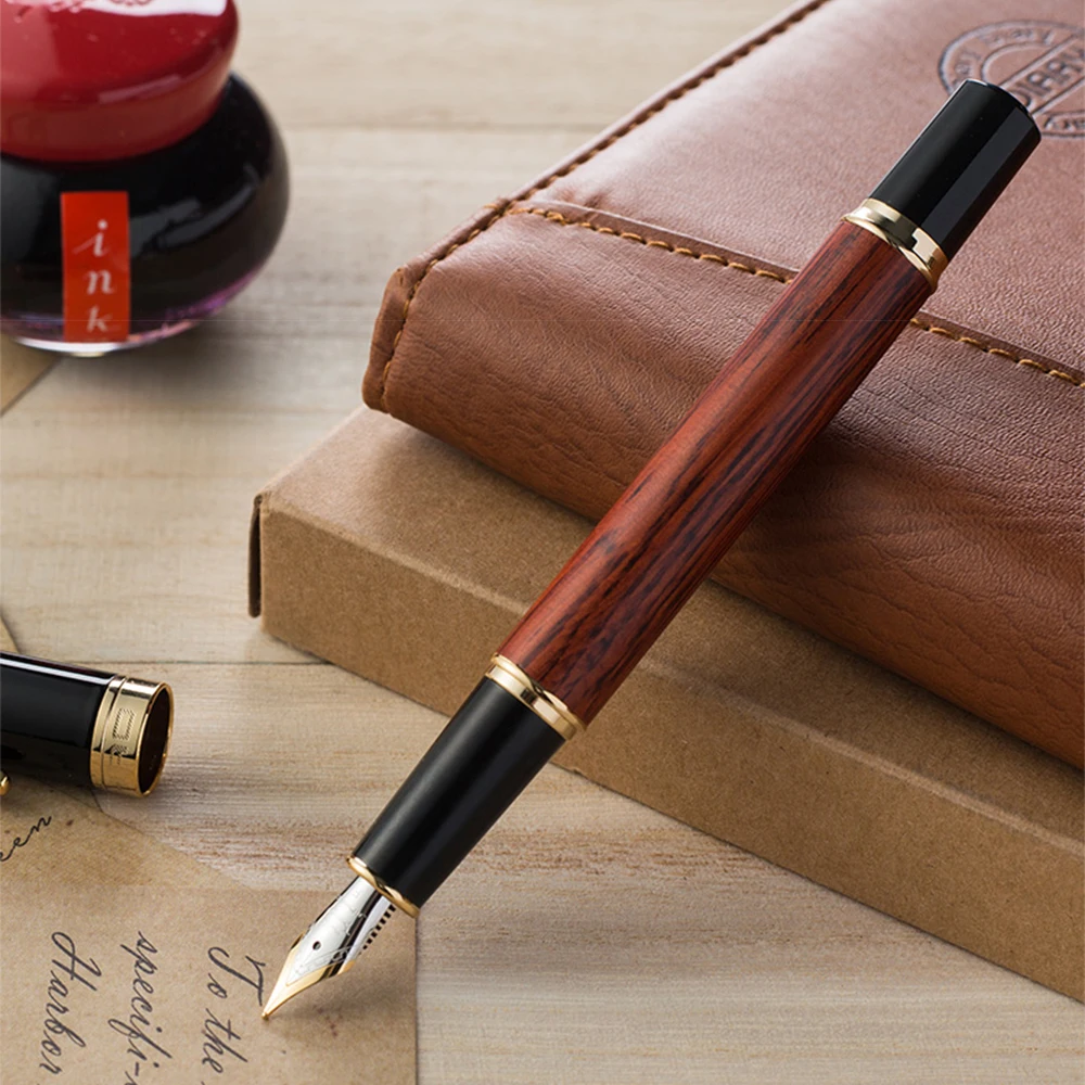 Винтаж Jinhao 51a Высокое качество деревянная перьевая ручка 0,5 мм 0,38 мм чернильная ручка NIB школьные канцелярские принадлежности подарок