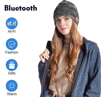 

Bluetooth Earphone Bluetooth Beanie Hat Music Knit Hat Cap With Speakerphone Stereo Headphone Беспроводные Наушники