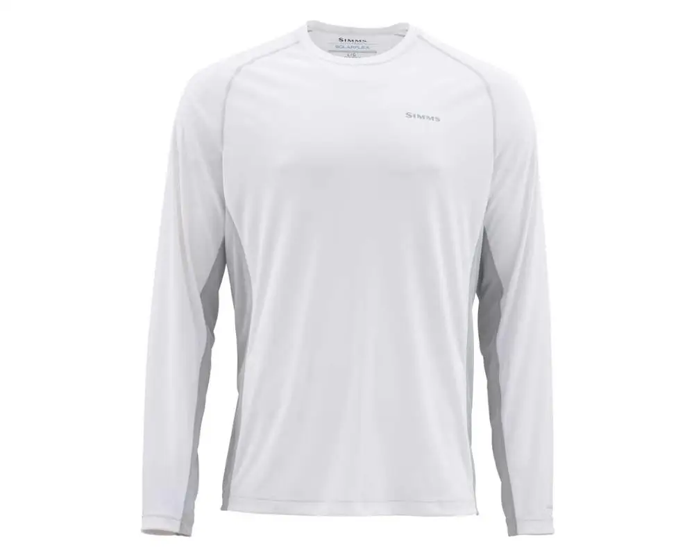 Si* ms Мужская рыболовная футболка Solarflex LS Shirt UPF50 быстросохнущая одежда для рыбалки спортивные рубашки для рыбалки американский размер M-XL акция - Цвет: White Gray