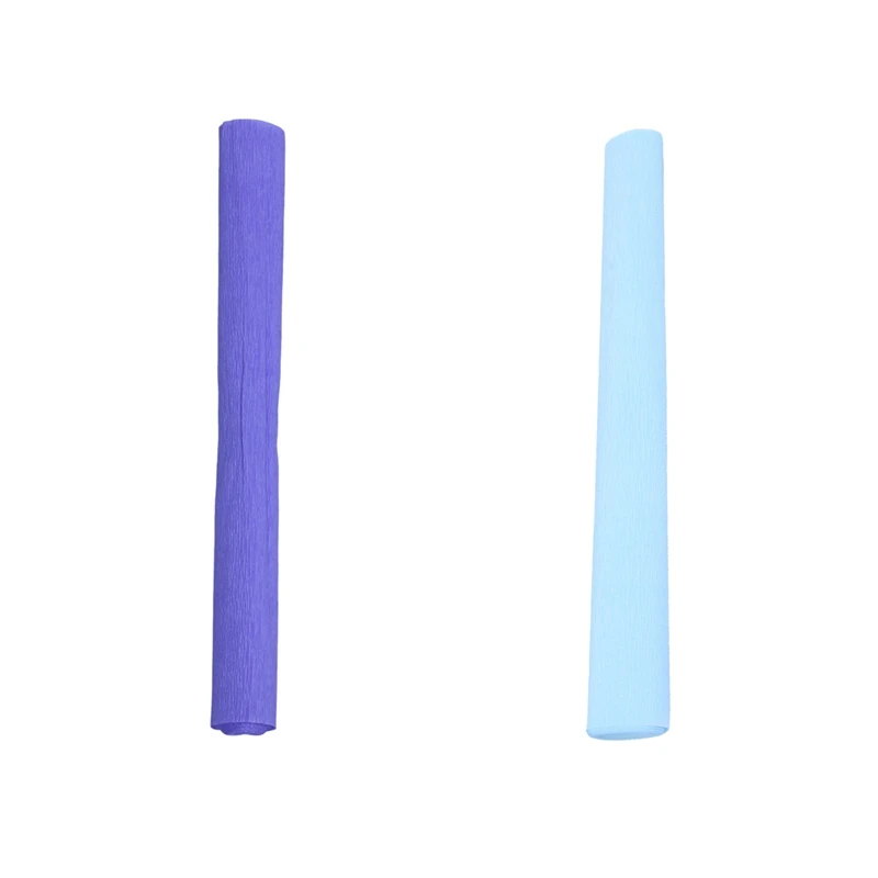

2 Roll DIY Flower Packing Crepe Papers Handmade Materials Crinkled Paper for Birthday Wedding Party Decoration 250x50Cm(Light Pu