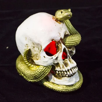 

Scary Snake Bar Haunted House Resin Desktop LED Atmosphere Night Skull Light Creepy Simulation Party Props Halloween Decor