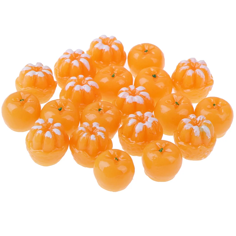 

10pcs Dollhouse Miniature Model Simulation Fake Fruit Kitchen Decor Gift 1/12 orange
