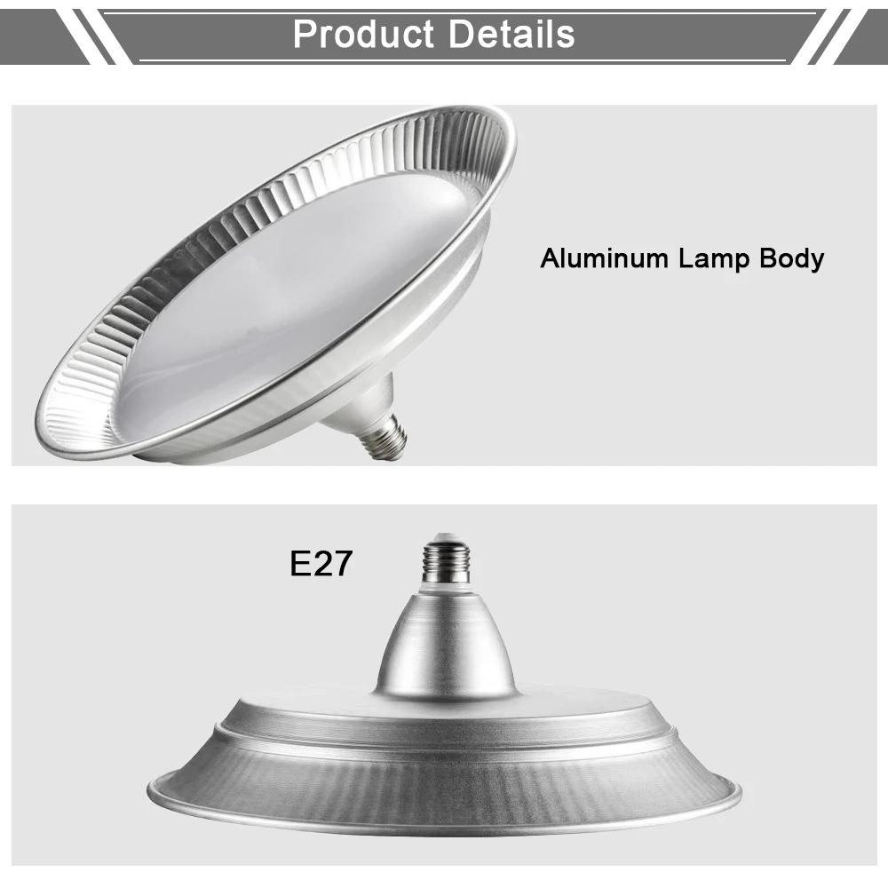 E27 100W UFO Led High Bay Light 80W Led Workshop Lamp Dimming 50W Industrial Lamp 6000K Factory Lighting