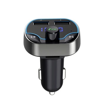 

T24 Car FM Transmitter Dual USB Fast Charger Voice Navigation Car Hands-free Call Bluetooth MP3 Player