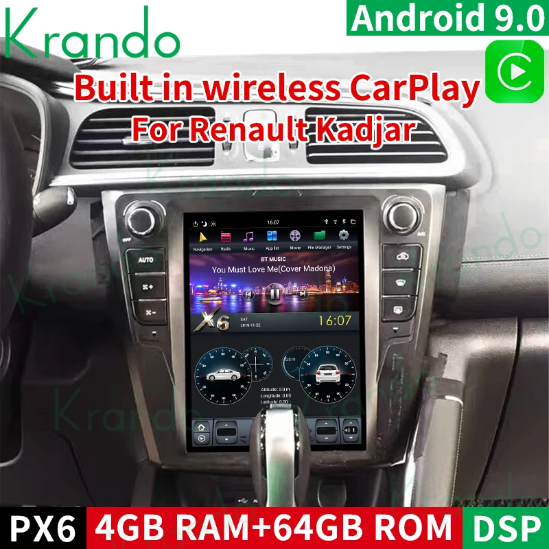 Автомобильная Мультимедийная система Krando вертикальный экран 9 0 дюйма Android 10 4 для