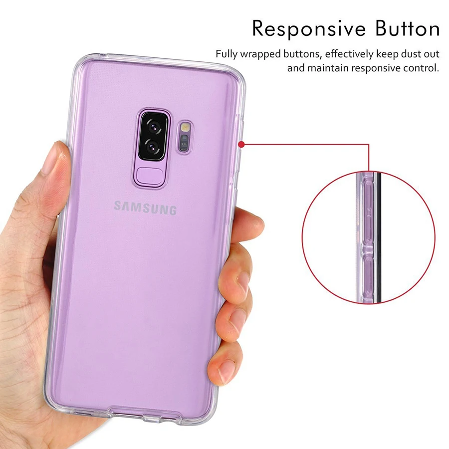 360 Degree Full Body Two Crystal Front+Back TPU Case on Samsung Galaxy Note 20 10 9 8 s21 s20 Ultra plus 5G S7 Edge S8 S9 Cover