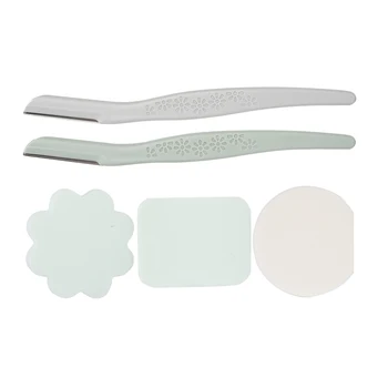 

Shaver 5pcs Stainless Steel Eyebrow Trimmer Makeup Soft Powder Puff Cosmetic Tool Set