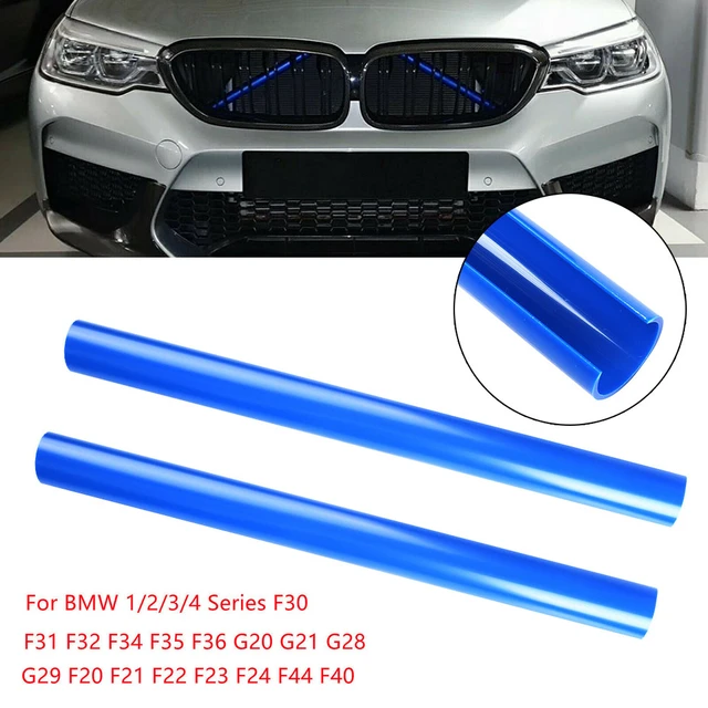 Blue Front Grille V Bar Brace Decoration Cover Trims Stripes For BMW F30 X3  X5