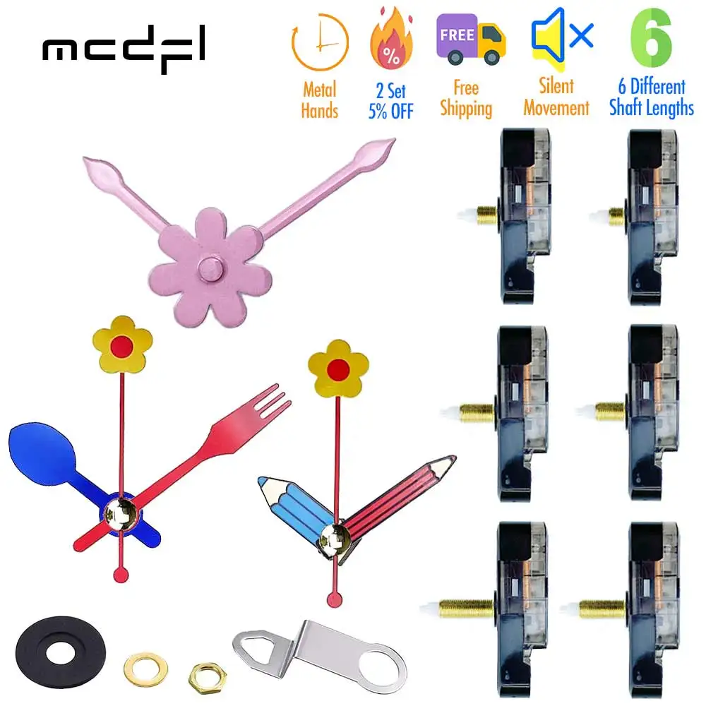 MCDFL Wall Clock Mechanism Kit Silent Table Clocks Movement Hands Long
