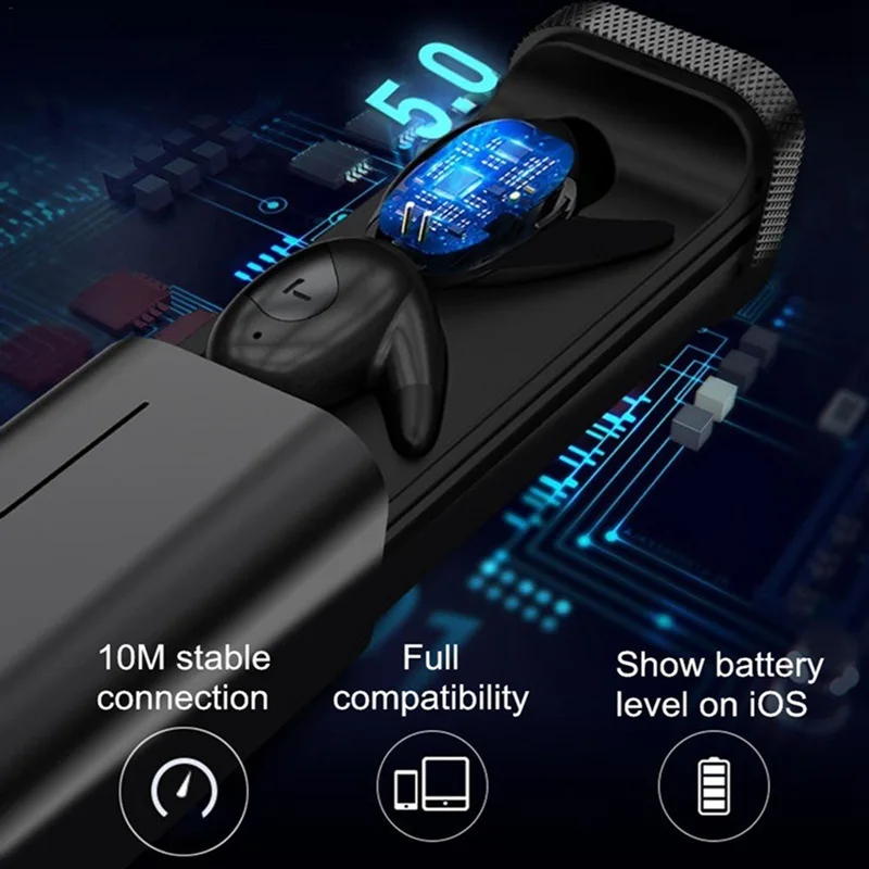 VTIN I9 TWS беспроводные Bluetooth наушники Bluetooth 5,0 стерео в ухо водонепроницаемые беспроводные вставные наушники с зарядным чехлом