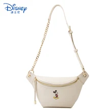 Disney Waist Pack Girls New Mickey Mouse Chest Messenger Bag Women Crossbody Shoulder Bags PU Waterproof Zipper Pocket Lady