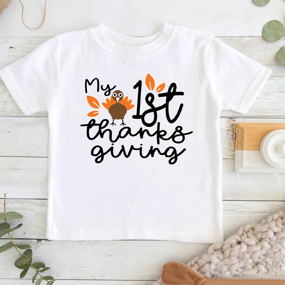 

My 1st Thanksgiving Baby Girl Clothes Baby's 1st Thanksgiving Day Turkey Day Boy Fall Clothes Cute Fall Tees 7-12m