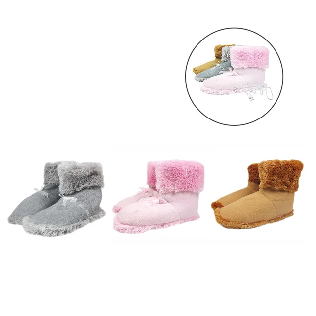 Usb Melegebb Lábcipő Elektromos Fűtött Cipő Plüss Meleg Papucs Láb Mosható Bolyhos Zsákmány Lábfűtés - Image 3