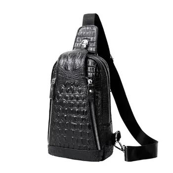 

Genuine Leather Sling Bag for Men Crossbody Chest Messenger Shoulder Bags Outdoor Hiking Pack