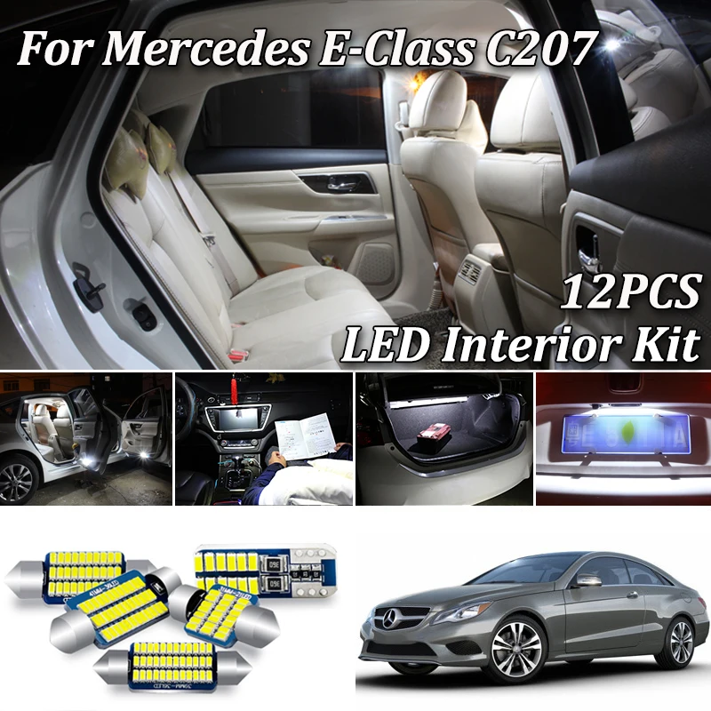 12X белые светодиодные с Canbus комплект ламп салона автомобиля для Mercedes Benz E Class W207 C207