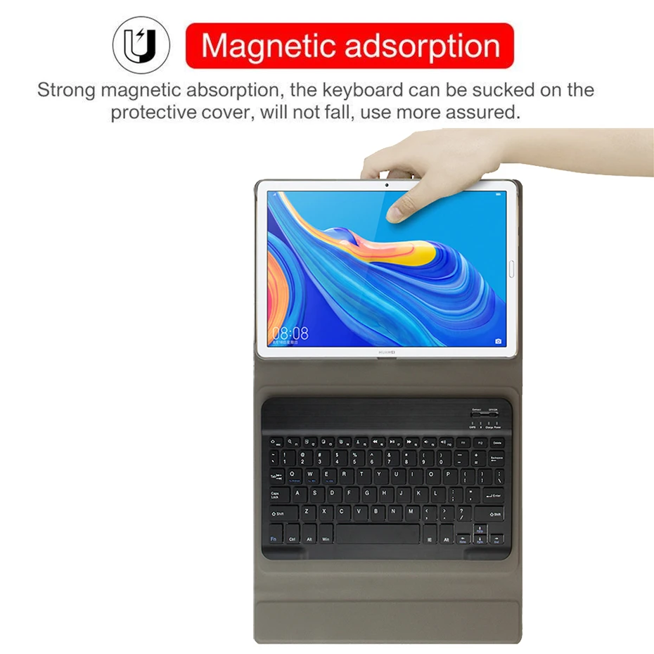 Кожаный чехол с Bluetooth клавиатурой для Huawei Mediapad M5 lite 8 0 дюйма искусственная кожа