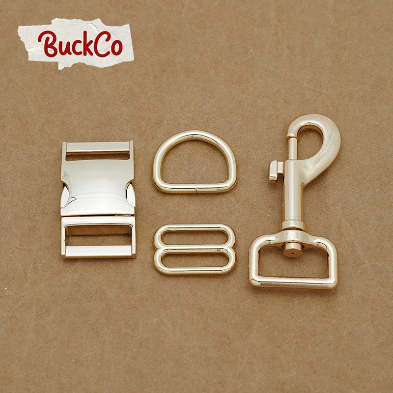 

25 мм светло-золотистый (металлическая пряжка + Регулируемая пряжка + D-кольцо + металлическая застежка для собаки/набор) DIY тесьма швейные принадлежности для домашних животных высокое качество аксессуары