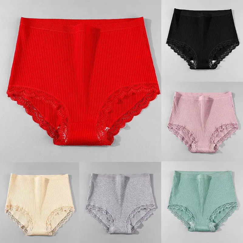 

Sexy Panties Soft Solid Color Underwear Women Cotton High Waist Printed Swan Noble Women Cotton Briefs Elegant Women Panties