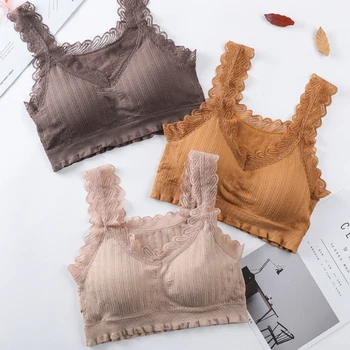 

2020 Fashion Sexy Women Lace Vest Chest Cropped Tops Small Straps Sexy Elastic Cage Camisole Tank Tops New Sports Vest