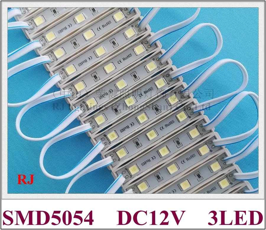 SMD 5054 светодио дный модуль для знак канал надпись светодио дный свет модуль DC12V 3 светодио дный 1,2 Вт 130lm 64 мм * 9 мм * 4 мм высокий яркий