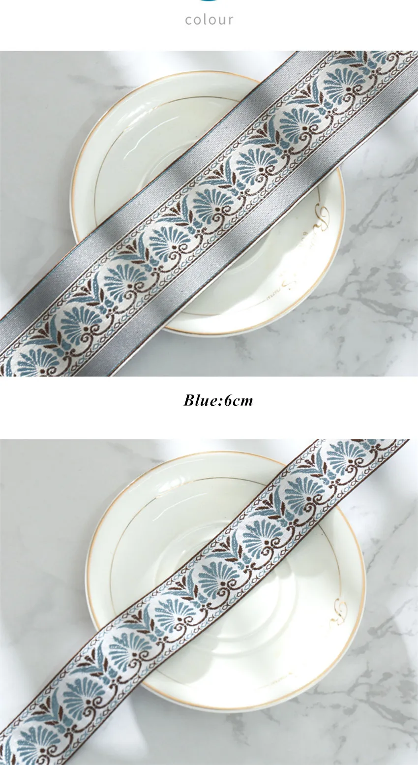 QGVLish 10M/Lot 6cm Wide Jacquard Ribbon Belt DIY Sewing Sofa Costumes Curtain Trims Embroidery Lace Trim Material Home Decor